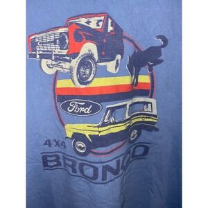 Ford Bronco 4x4 Graphic T-Shirt Junk Food Clothing Mens XL Blue Short Sleeve Tee